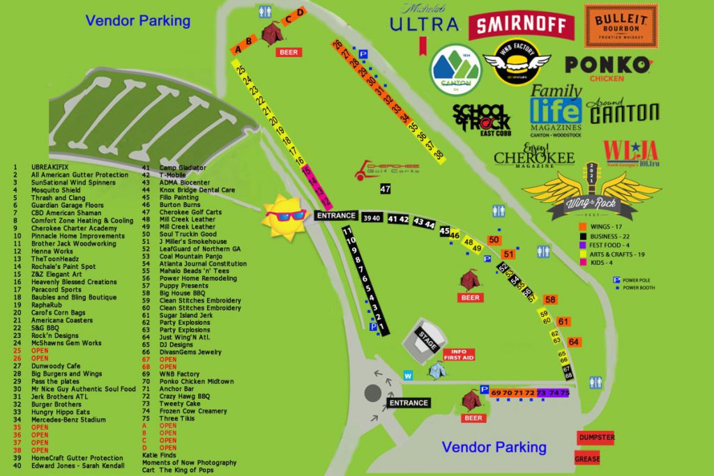 Festival Map Parking Wing & Rock Fest