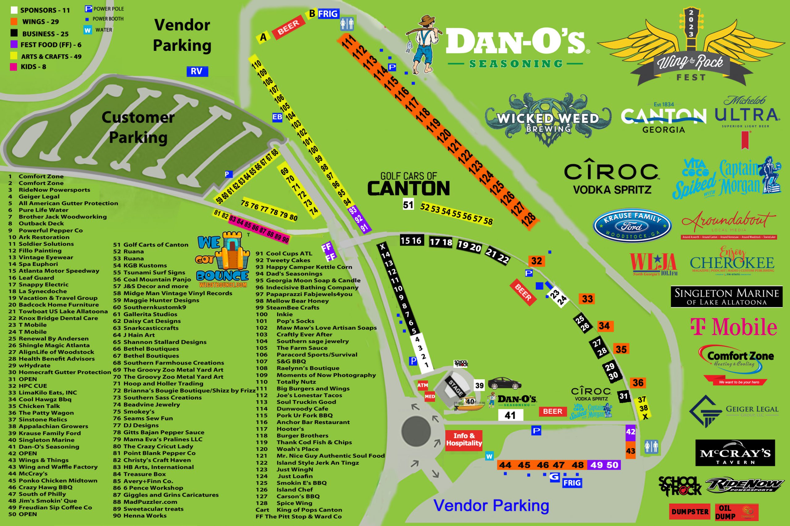Festival Program & Parking Map Wing & Rock Fest